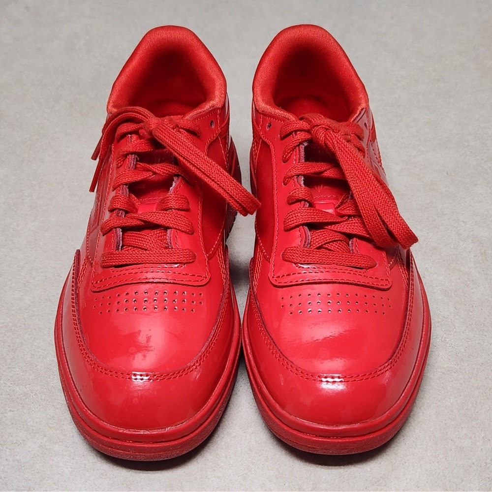 Reebok Cardi B Club C V2 Vital Red Patent‎ Leather Sneakers FZ5219 Womens 7.5